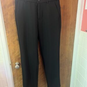 Plaid & Plain stretch Classic Black Trousers